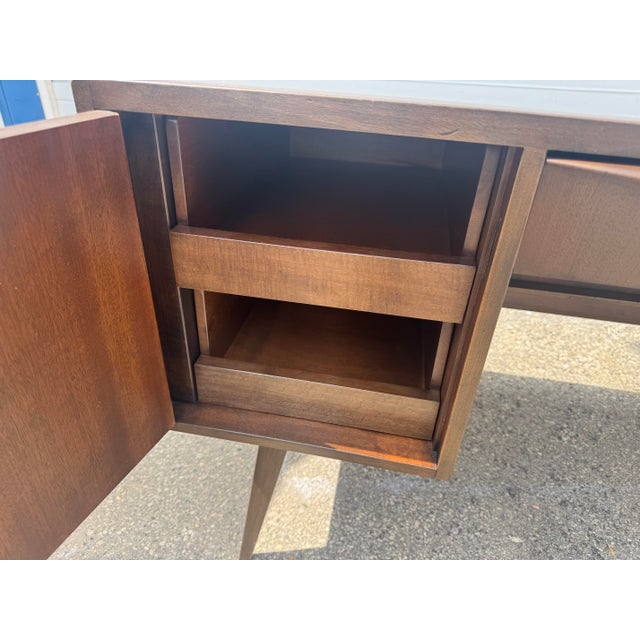 Mid-Century Modern Rare Mid Century Modern Franz Ehrlich Teak Executive Desk For Sale - Image 3 of 12