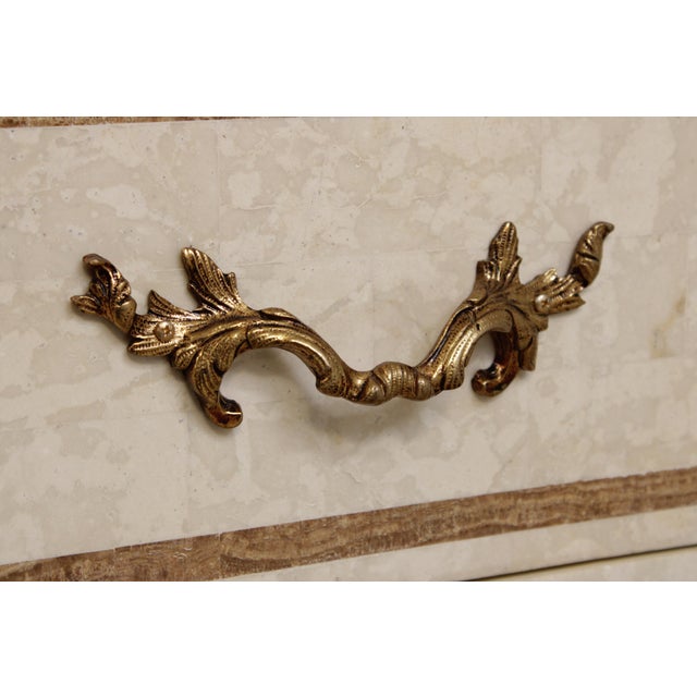 Neoclassical Tessallated Stone Top French Provincial Commode Dresser For Sale - Image 11 of 18