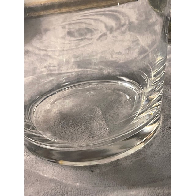 Transparent 1980s Tiffany & Co. For Dom Perignon Clear Glass Ice Bucket With Nautilus Shell Handles For Sale - Image 8 of 12