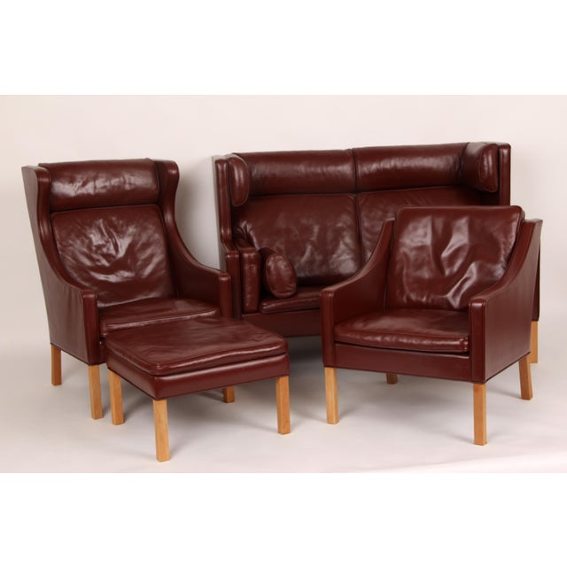 Models 2292, 2207, 2204 and 2202 Living Room Set in Leather by Børge Mogensen for Fredecia Furniture, Denmark, 2006, Set of 4 For Sale - Image 3 of 18