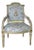 Armchair with Toile de Jouy fabric, 1890s For Sale