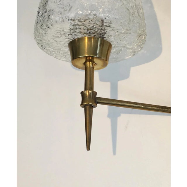 Bronze wall Sconces with Worked Glass Reflectors, Italian, circa 1960 - A Pair For Sale - Image 11 of 13