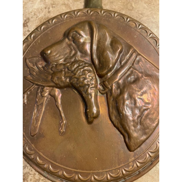 Old English Duck Hunt Scene Copper Mold With Handle; A Charming Vintage Rarity For Sale - Image 4 of 10