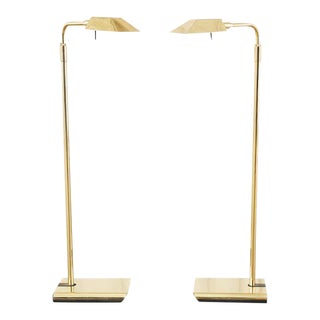 Pair of Koch and Lowy Brass Pharmacy Floor Lamps For Sale