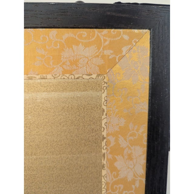 Japanese Four-Panel Screen Cherry Blossoms on Silk For Sale - Image 12 of 14
