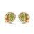 Peridot Round Shape Diamond Studs - August Birthstone Earrings - A Pair For Sale - Image 4 of 4