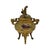 A mid-twentieth-century Japanese covered incense burner or censer, cast in brass/bronze-alloy metal and richly decorated...