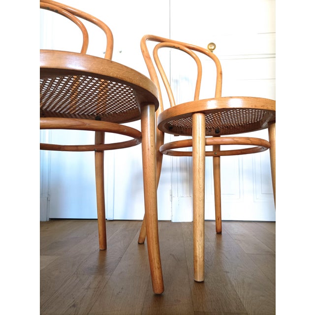 Wood Bistro Chairs in Bent Beechwood by ZPM Radomsko for Thonet, 1960s, Set of 2 For Sale - Image 7 of 14