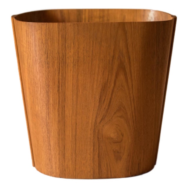 Mid Century Modern Teak Waste Basket by Beni Mobler For Sale