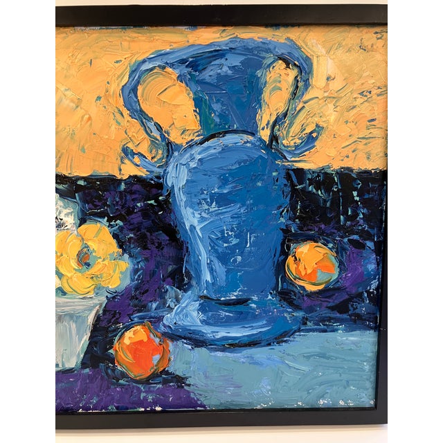 “Ode on a Grecian Urn” is a oil painting on canvas done with a palate knife Signed J. P. Maciejowski on the back Stretcher...