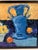 “Ode on a Grecian Urn” is a oil painting on canvas done with a palate knife Signed J. P. Maciejowski on the back Stretcher...