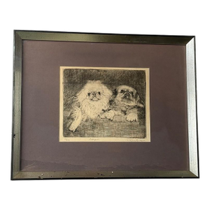 Don Swann ( 1889-1954 Us) Signed "Pekingese" Etching #48/250 LTD Ed Print Framed