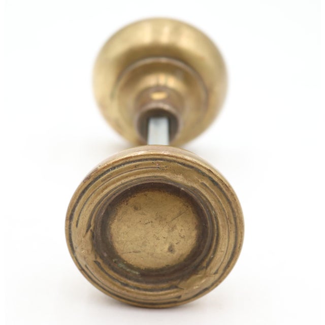 Mid 20th Century Pair of Vintage 2.187 In. Concentric Brass Passage Door Knobs For Sale - Image 5 of 5