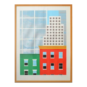 1982 Down Town New York Signed Artist Mid-Century Modern Wall Painting Fine Art