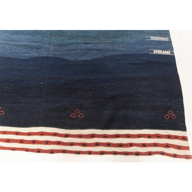 Contemporary Blue Kilim Rug by Doris Leslie Blau For Sale In New York - Image 6 of 8