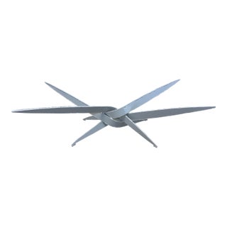 Silas Seandel Attrb. Brutalist Torch Cut White Lacquer Steel Coffee Table Base For Sale