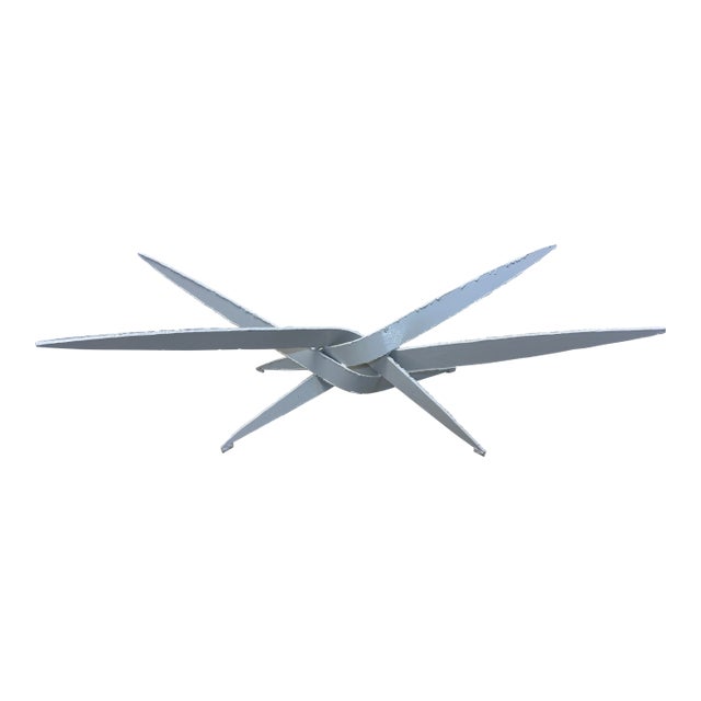 Silas Seandel Attrb. Brutalist Torch Cut White Lacquer Steel Coffee Table Base For Sale