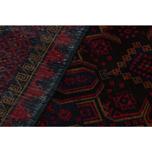 Textile Rug & Kilim’s Contemporary Baluch Rug in Red and Blue Patterns For Sale - Image 7 of 7