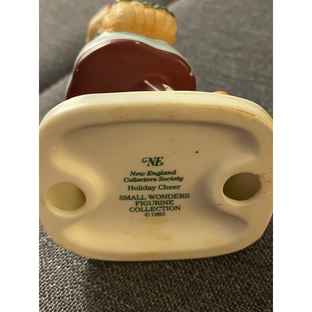 Charming vintage 1983 "Holiday Cheer" porcelain figurine from the New England Collectors Society Small Wonders Figurine...
