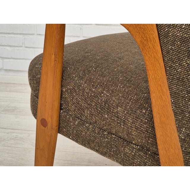 Danish Armchair in Wool-Cotton Fabric & Teak Wood, 1960s For Sale - Image 9 of 18