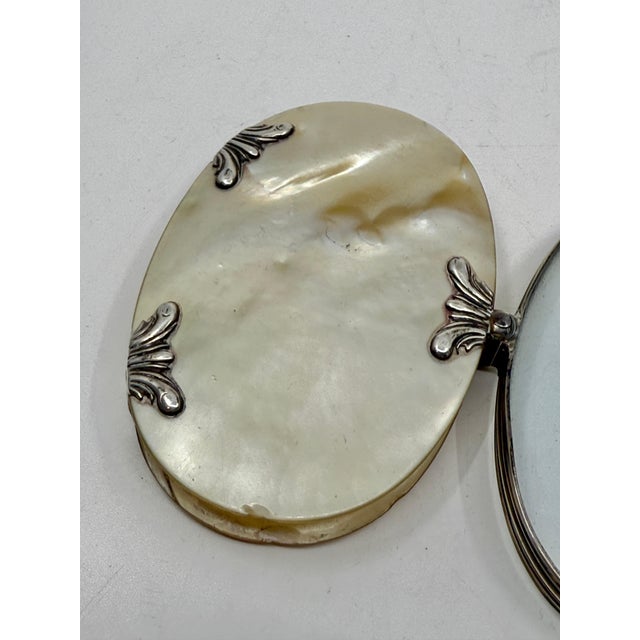 19th Century Victorian Mother of Pearl Folding Looking Glass For Sale - Image 15 of 16