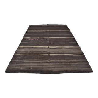 Black Vintage Organic Kilim Rug For Sale