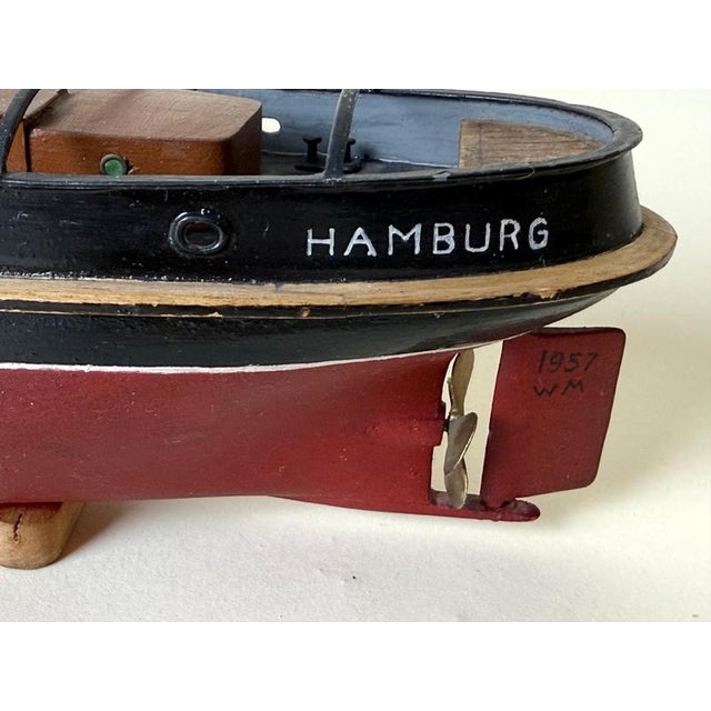 Gold Hamburg Tugboat Petra Maritime Ship Model, Germany, 1957 For Sale - Image 8 of 14