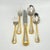 Service for SIXTEEN! Incredible Estate Find. Vintage luxury flatware from Yamazaki (Japan) in the gold accent "Tasha"...