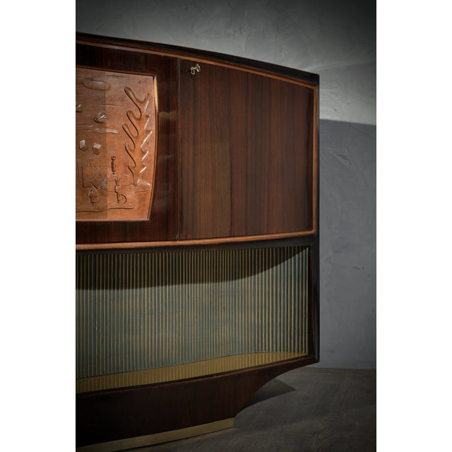 Mid-Century Italian Walnut Buffet Cabinet by Dassi Vittorio, 1940s For Sale - Image 10 of 12