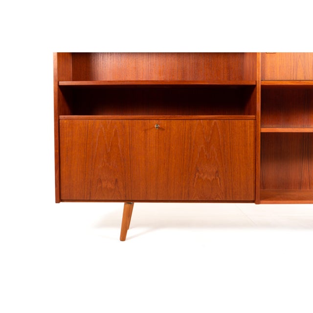 Wood Mid-Century Modern Danish Teak Veneer Bookcase, 1960s For Sale - Image 7 of 13