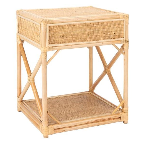 Coastal Bali 1 Draw 1 Shelf Nightstand - Natural For Sale - Image 3 of 12