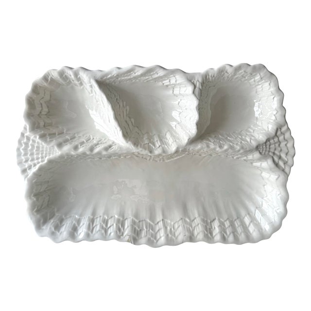 Late 20th Century Italian Oyster Majolica Platter For Sale