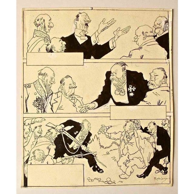 China ink drawing and white lead on paper. Hand signed. Very good condition. This piece is attributed to the mentioned...