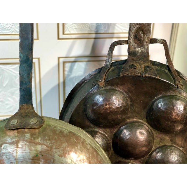 Copper Copper Wall Hanging Antique Hand Crafted Cooking Utensils, Signed - Set of 4 For Sale - Image 8 of 13