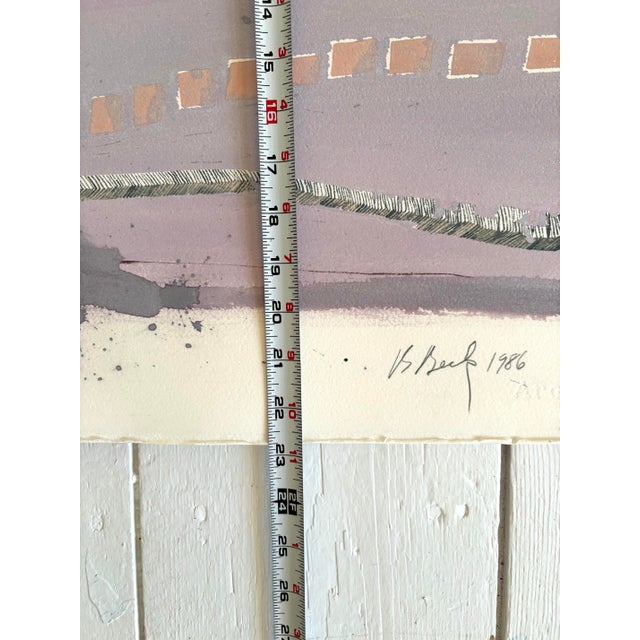 Amethyst Barbara Beck 1986 Abstract Acrylic Painting on Paper - Signed/Dated/Unframed For Sale - Image 8 of 9