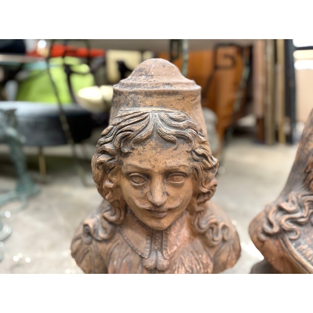 19th Century Pair of 19th Century Italian Terracotta Busts For Sale - Image 5 of 13