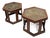 John Keal for Brown Saltman Hexagonal Pair Side Table Walnut Enamel For Sale