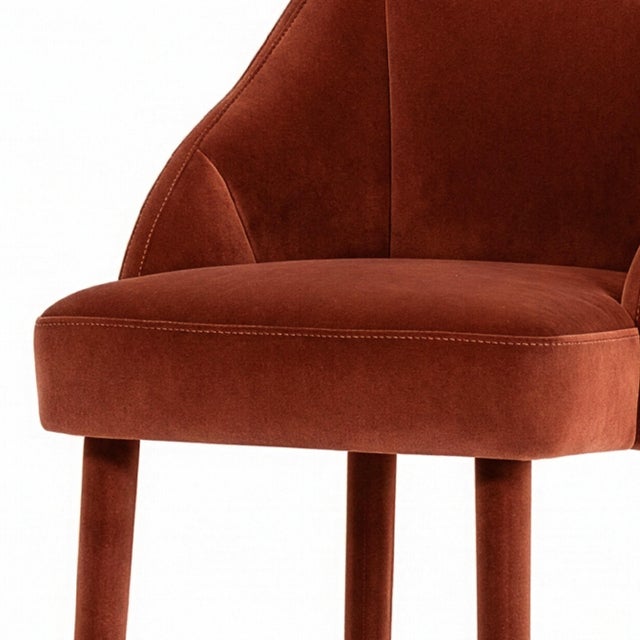 Figueroa Bar Stool in Crimson Red Velvet from Insidherland For Sale - Image 6 of 8