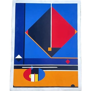 József Kádár, Modern Geometric Composition, Silkscreen Print, 1997 For Sale