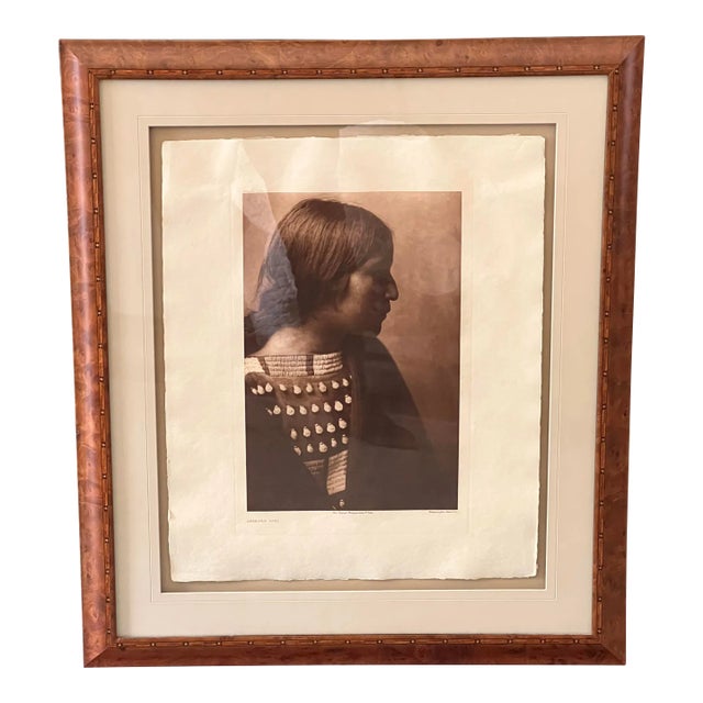 Framed Edward Curtis Arikara Girl C 1908 Christopher Cordozo For Sale