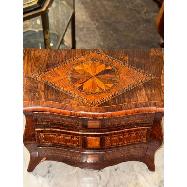 Traditional 19th C. Italian Miniature Inlaid Walnut Commode For Sale - Image 3 of 5
