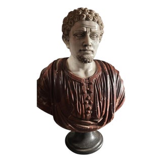 Early 20th Century Roman Emperor Bust with Patina, 1920, Marble For Sale