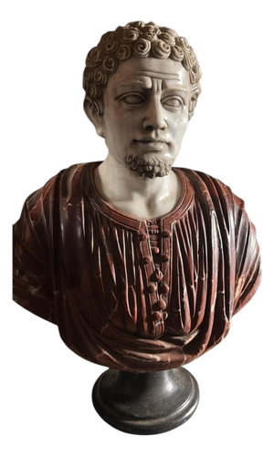 Early 20th Century Roman Emperor Bust with Patina, 1920, Marble