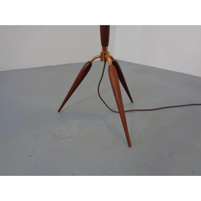 Tripod Teak & Copper Floor Lamp from Fog & Mørup, 1960s For Sale - Image 6 of 15
