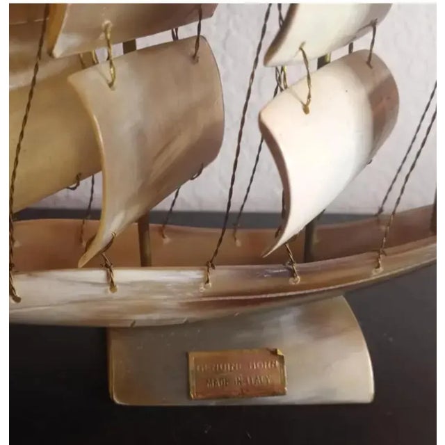 Beige 1980s Genuine Horn Made in Italy Sail Boat 3d Model For Sale - Image 8 of 8