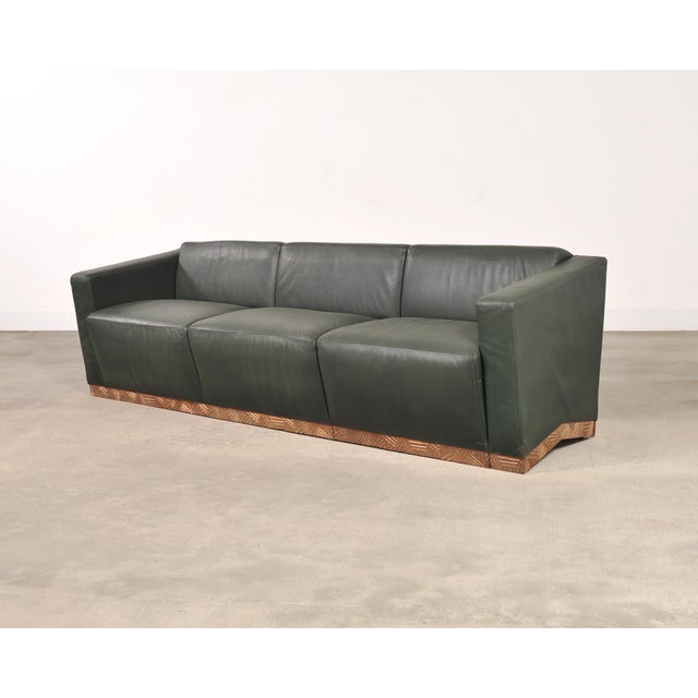 Dakota Jackson Art Deco Style Cuba Sofa in Bronze and Leather For Sale - Image 13 of 18