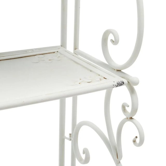 Metal Tyrique 4 Tier Shelf Unit - Antique White For Sale - Image 7 of 11