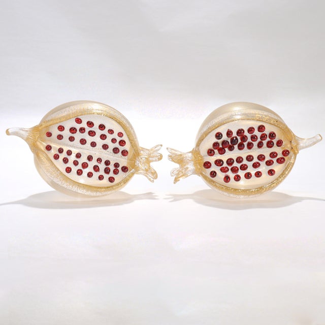 Pair of Venetian Glass Pomegranate Sculptures by Romeo Gigli for Pauly & Co. For Sale - Image 13 of 16