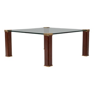 1970s Dutch T66 Glass & Brass Coffee Table By Peter Ghyczy For Sale