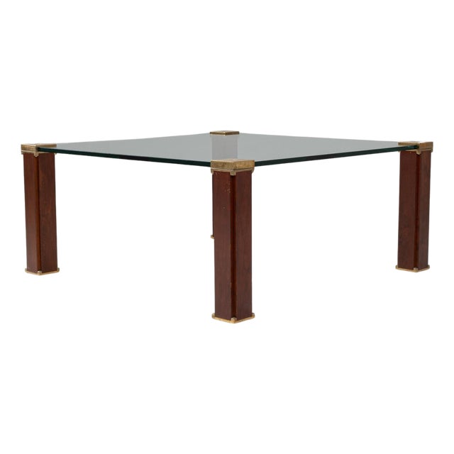 1970s Dutch T66 Glass & Brass Coffee Table By Peter Ghyczy For Sale